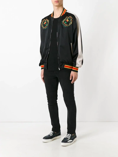 Shop Stella Mccartney Nice One Bomber Jacket In Black