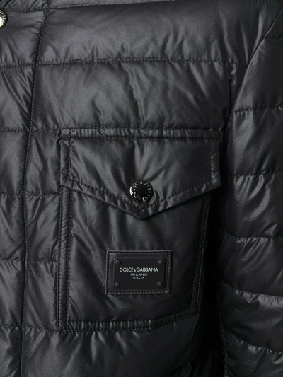 Shop Dolce & Gabbana Quilted Padded Down Jacket In Black
