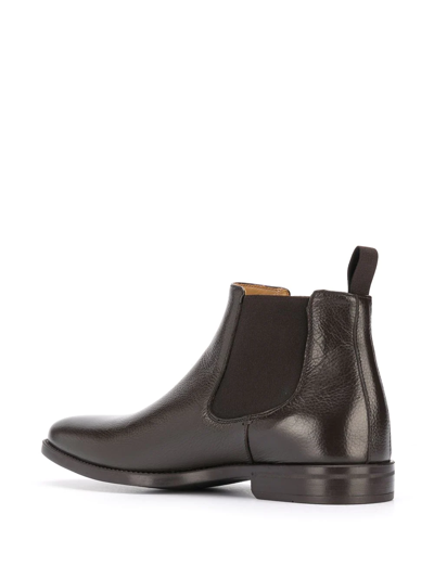 Shop Scarosso Leonardo Almond-toe Chelsea Boots In Brown