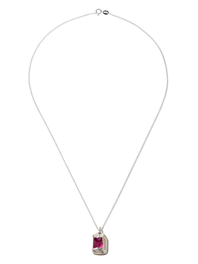 Shop Bleue Burnham 9kt Yellow Gold The Rose Pendant Necklace In Silver