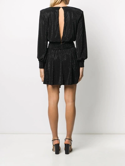 Shop Philipp Plein Belted Long-sleeve Mini Dress In Black