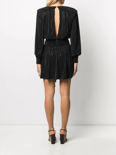 Philipp Plein Belted Long-sleeve Mini Dress In Black