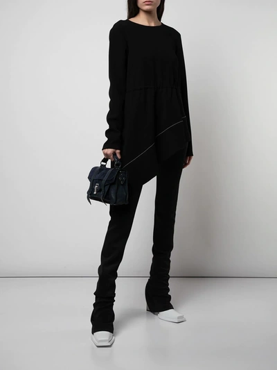 Shop Proenza Schouler Asymmetrical Draped Long Sleeve Top In Black