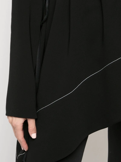 Shop Proenza Schouler Asymmetrical Draped Long Sleeve Top In Black