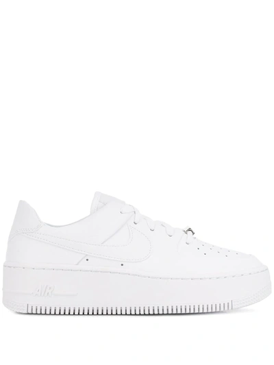 Shop Nike Air Force 1 Sage Low "triple White" Sneakers