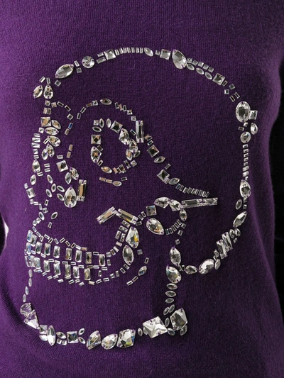 Philipp Plein Look At Me Skull Embellished Jumper In Purple