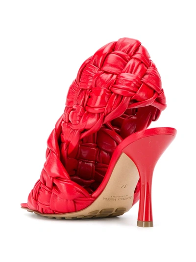 Shop Bottega Veneta Bv Board Sandals In Red