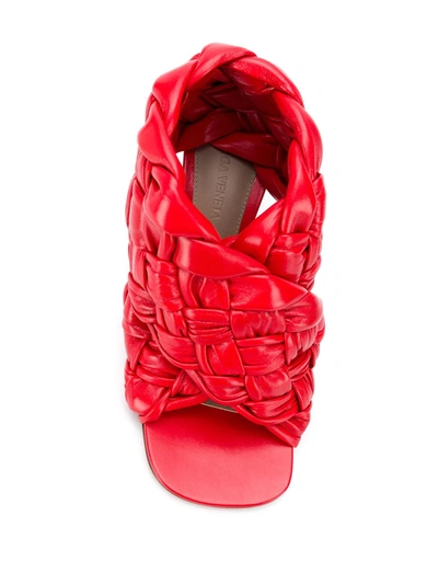 Shop Bottega Veneta Bv Board Sandals In Red