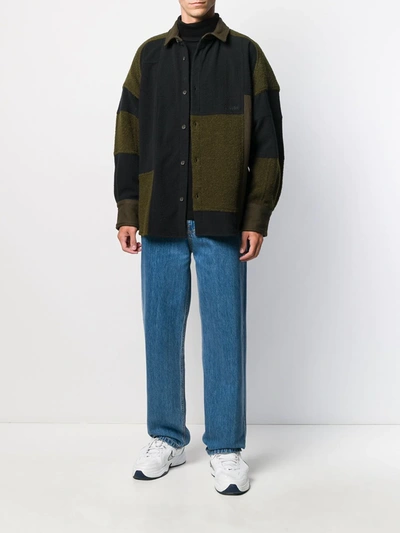 Shop Ambush Patchwork Fleece Jacket In Green ,blue