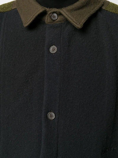 Ambush Patchwork Fleece Jacket In Green ,blue