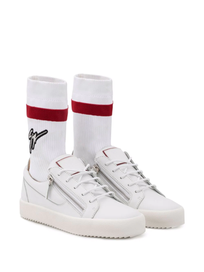 Giuseppe Zanotti Frankie Plus Sock-insert Sneakers In White | ModeSens