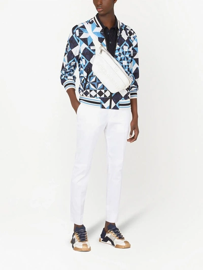 Shop Dolce & Gabbana Majolica-print Bomber Jacket In White