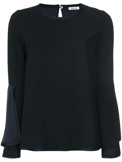 Shop P.a.r.o.s.h Bell Sleeved Blouse In Blue
