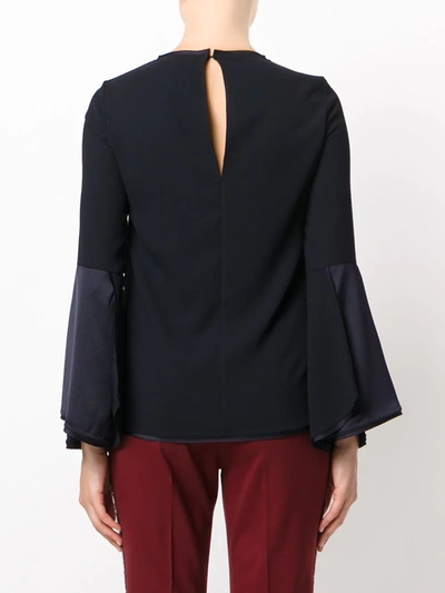 Shop P.a.r.o.s.h Bell Sleeved Blouse In Blue