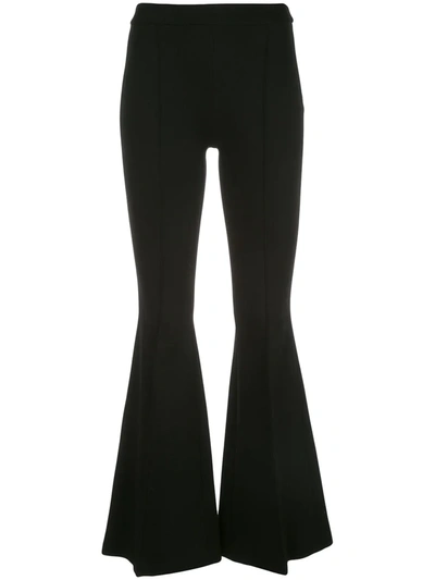 Shop Rosetta Getty Pintuck Flared Trousers In Black