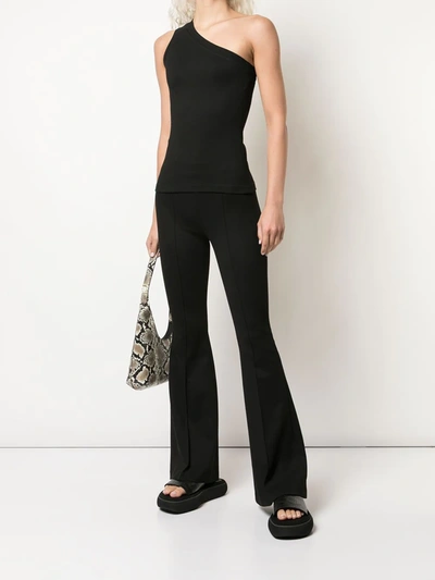 Rosetta Getty Pintuck Flare Scuba Pants In Black