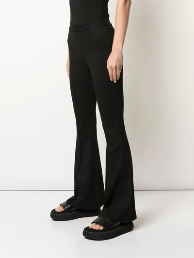 Shop Rosetta Getty Pintuck Flared Trousers In Black