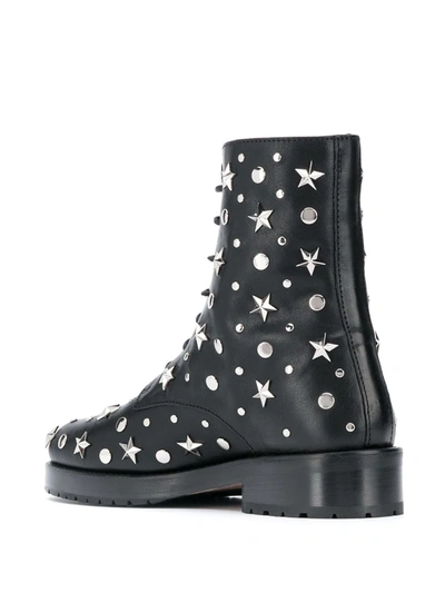 Shop Red Valentino Star Studded Ankle Boots In Black