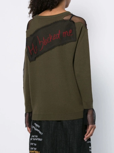 Shop Haculla He Blocked Me Sweater In Green