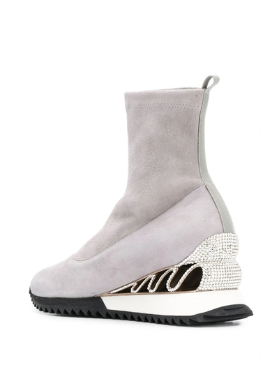 Le Silla Grey Suede Hi Top Sneakers In Grey