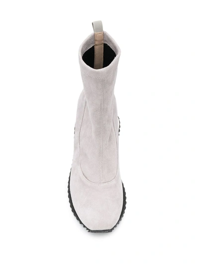 Le Silla Grey Suede Hi Top Sneakers In Grey