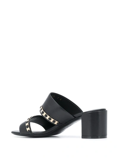 Ferragamo Vara Chain Sandals In Black