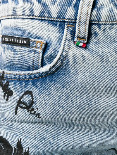 Philipp Plein Printed Boyfriend Jeans In Blue