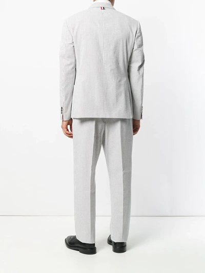 Shop Thom Browne Seersucker Suit With Tie In Grey