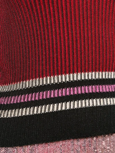 Shop Marco De Vincenzo Stripe Fitted Sweater In Red
