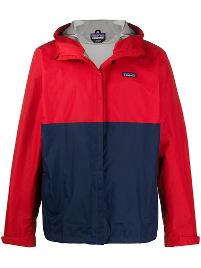 Shop Patagonia Zip Up Block Colour Jacket In Red