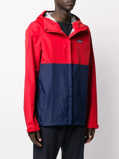 Shop Patagonia Zip Up Block Colour Jacket In Red