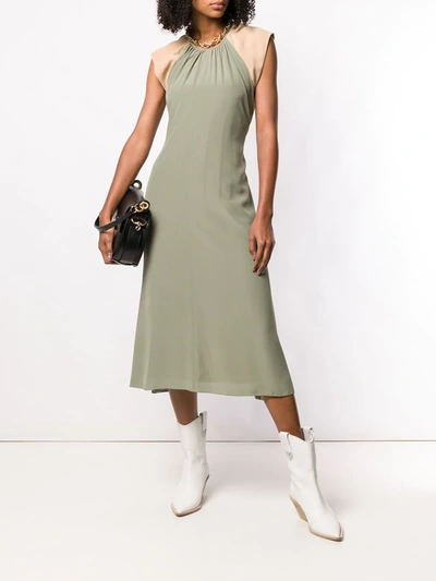 Shop Chloé Sleeveless Chain Dress In Green