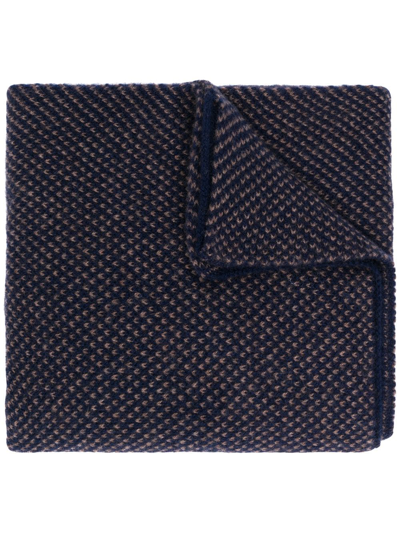 Shop Dell'oglio Knitted Cashmere Scarf In Blue