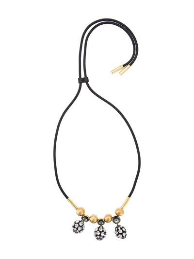 Shop Marni Strass Pendant Necklace In Black