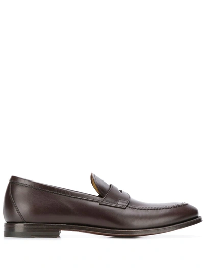 Shop Scarosso Stefano Marrone Loafers In Brown