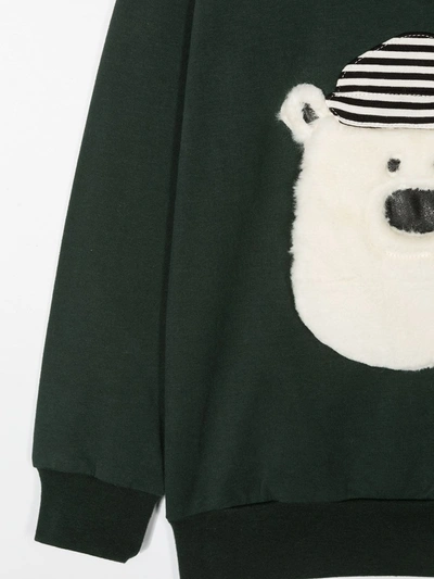 Shop Wauw Capow By Bangbang Hello Teddy Appliqué Sweatshirt In Green