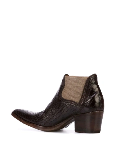 Shop Alberto Fasciani Textured Pointy Boots In Brown