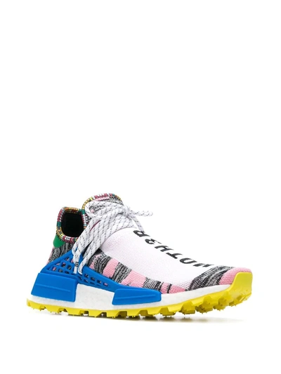 Shop Adidas Originals X Pharrell Williams Solar Hu Nmd "solar Pack Moth3r" Sneakers In Blue