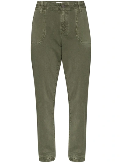 Shop Paige Mayslie Cargo Trousers In 6338 Vintage Ivy Green