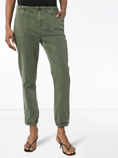 Shop Paige Mayslie Cargo Trousers In 6338 Vintage Ivy Green