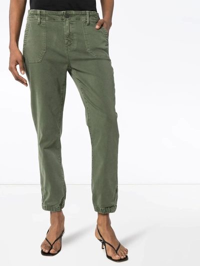 Paige Mayslie Tapered Mid-rise Stretch-denim Jeans In 6338 Vintage Ivy Green