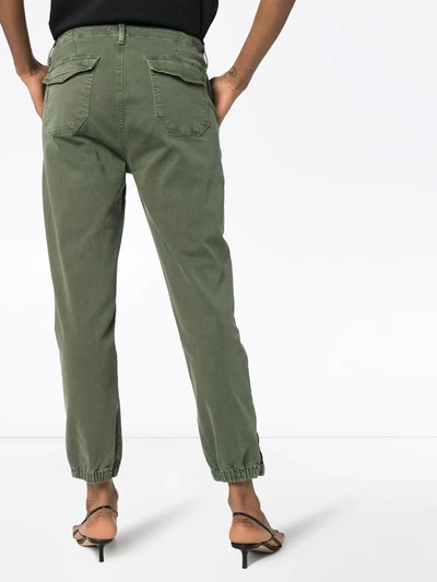 Shop Paige Mayslie Cargo Trousers In 6338 Vintage Ivy Green