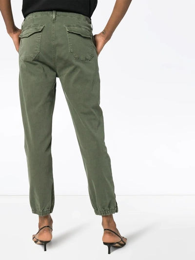 Paige Mayslie Tapered Mid-rise Stretch-denim Jeans In 6338 Vintage Ivy Green