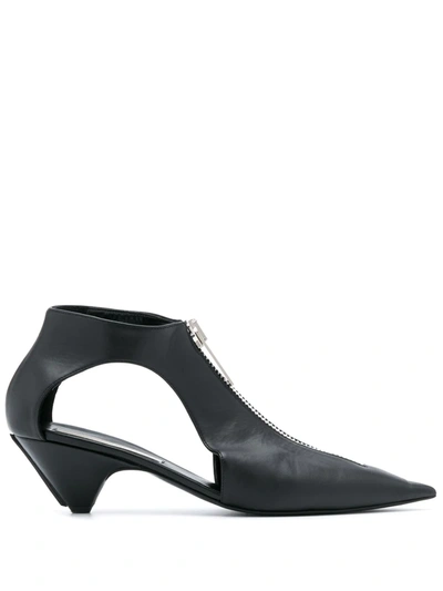 Shop Stella Mccartney Cut-out Pointed-toe Pumps In Black