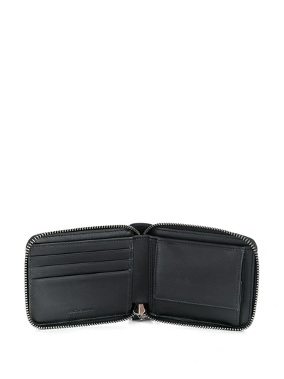 Shop Dolce & Gabbana Chain Strap Leather Wallet In Black