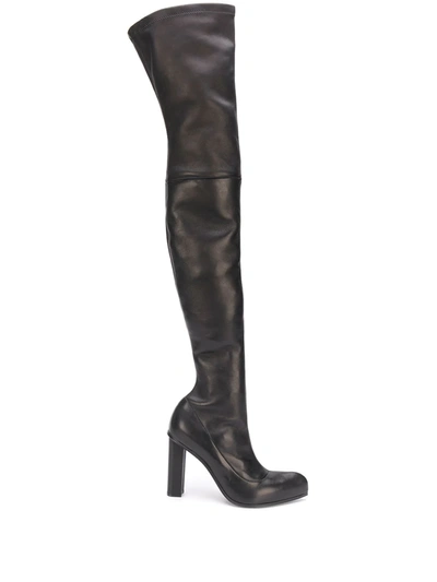 Shop Alexander Mcqueen Knee-high Leather Boots In Black