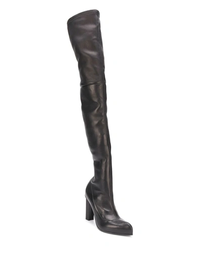 Shop Alexander Mcqueen Knee-high Leather Boots In Black
