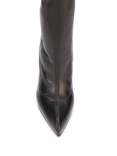 Shop Alexander Mcqueen Knee-high Leather Boots In Black