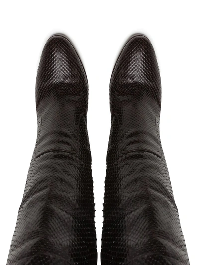Shop Dolce & Gabbana Block-heel Knee Boots In Brown