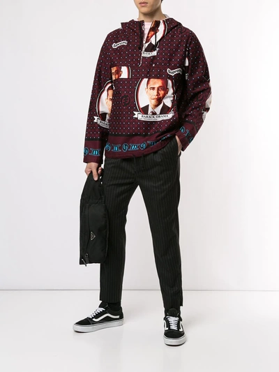Shop Supreme Obama-print Hooded Jacket In Multicolour
